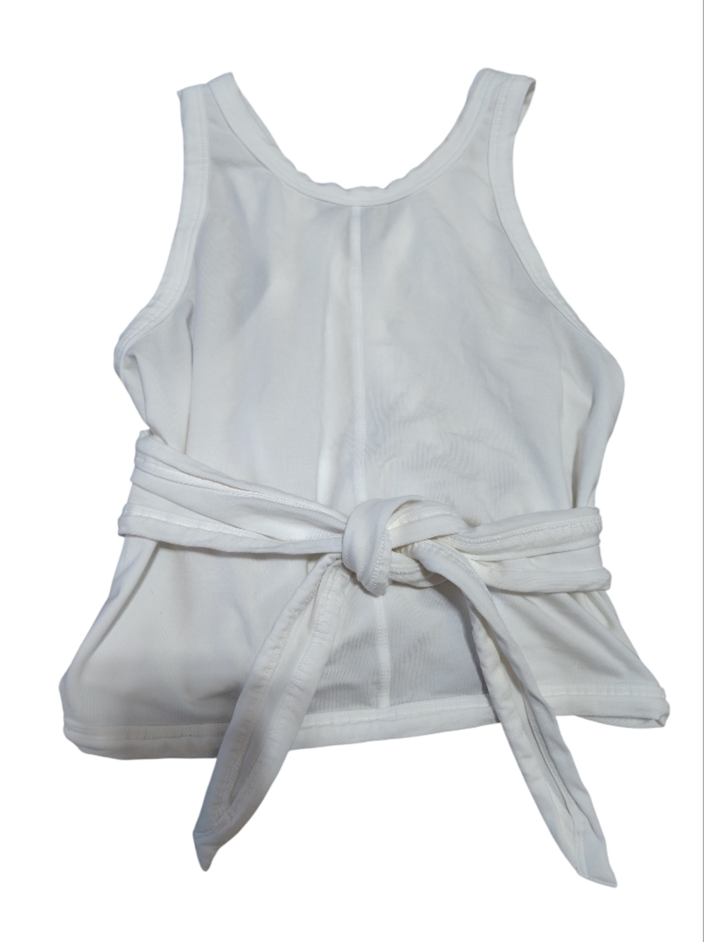 Lululemon It’s A Tie Tank Top White Wrap Waist Cinch Yoga Workout Size 6
